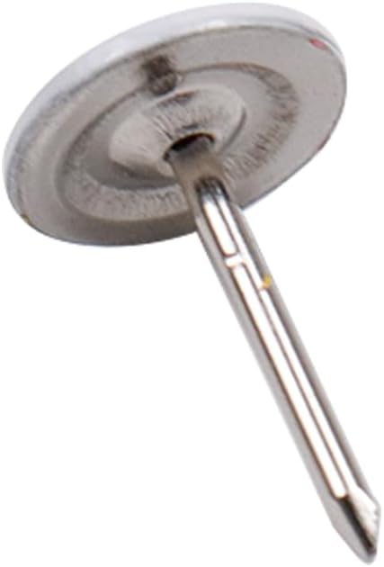 100Pcs Flat Head Upholstery Tacks Home Furniture Decor Tacks Upholstery Nails Flat Push Pins Flats Thumb Tacks White (11mmx17mm)