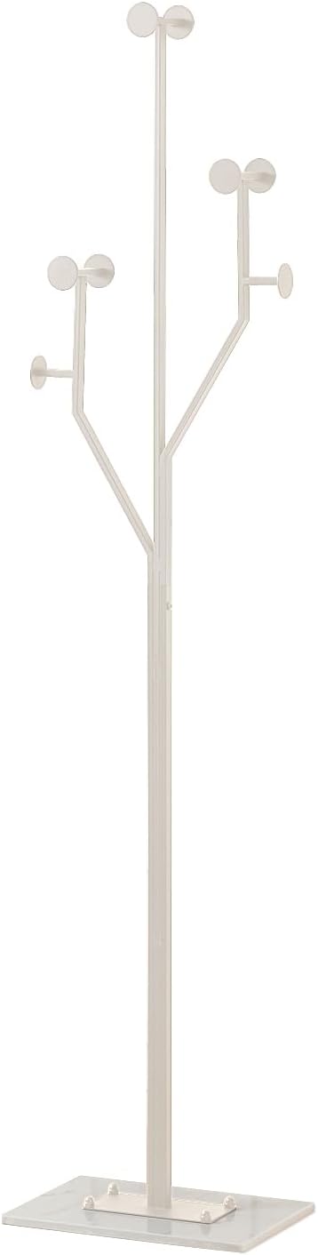 Heavy Duty Coat Rack Tree-shaped Metal Freestanding Coat Tree with Sturdy Marble Base Corner Coat Rack for Bedroom Entryway Hallway 14.96 x 10.24 x 68.9 Inches (White)
