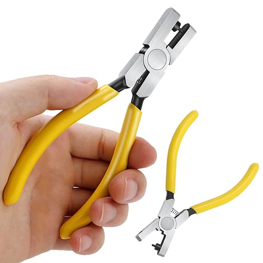 2.0mm Steel & Plastic Leather Hole Punch Tool - Precision Hand Puncher for Watch Bands, Belts, Dog Collars, Shoes, DIY Crafts (Yellow Handle, Long-Lasting & Portable)