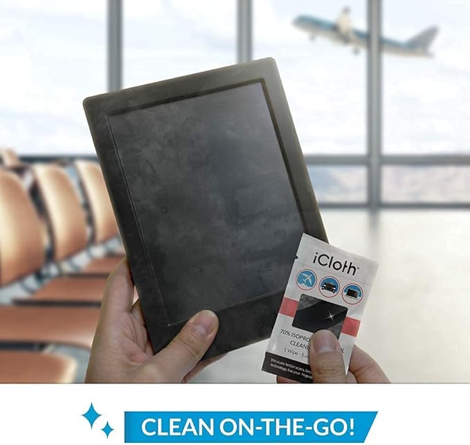 iCloth 70% Isopropyl Alcohol Large Screen and Electronics Wipes, Lint-Free, Streak-Free, Fast-Drying, Removes Dust and Fingerprints (700 Wipes)