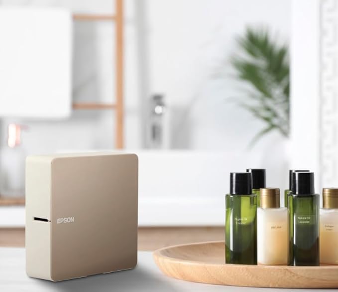 Epson LABELWORKS 218WMCPX Genuine PET (Polyester) Tape Cartridge - White on Matte Clear Designer Craft Label Maker Tape - 3/4" (18MM) Wide, 26'