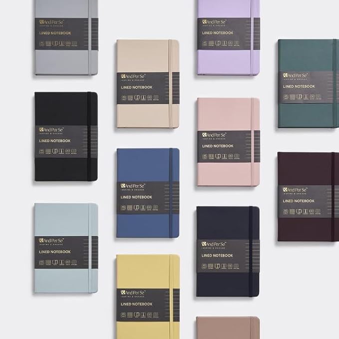 &And Per Se Lined Journal Notebook, 160 Pages, A5 5.7 x 8 inches College Ruled Thick Paper Notebook Journals for Writing, Hardcover Notebooks for Women Men Office School (1 Pack, Pink)