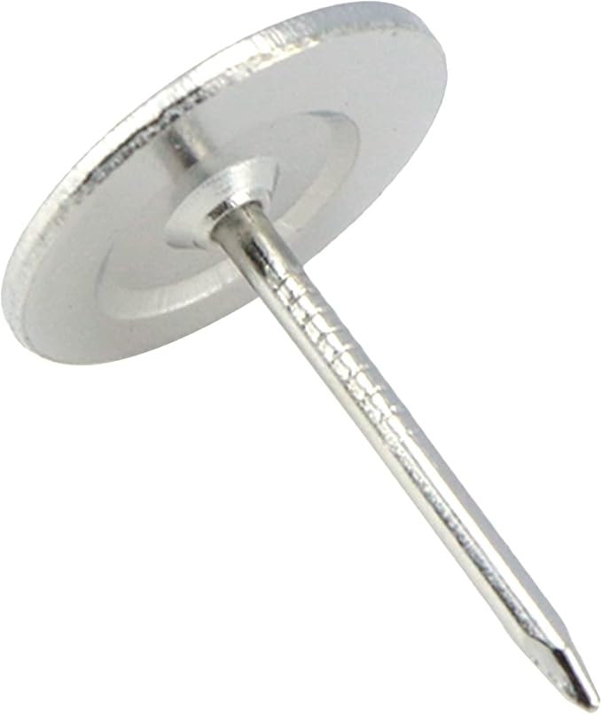 100Pcs Flat Head Upholstery Tacks Home Furniture Decor Tacks Upholstery Nails Flat Push Pins Flat Thumb Tacks Silver (16mmx20mm)