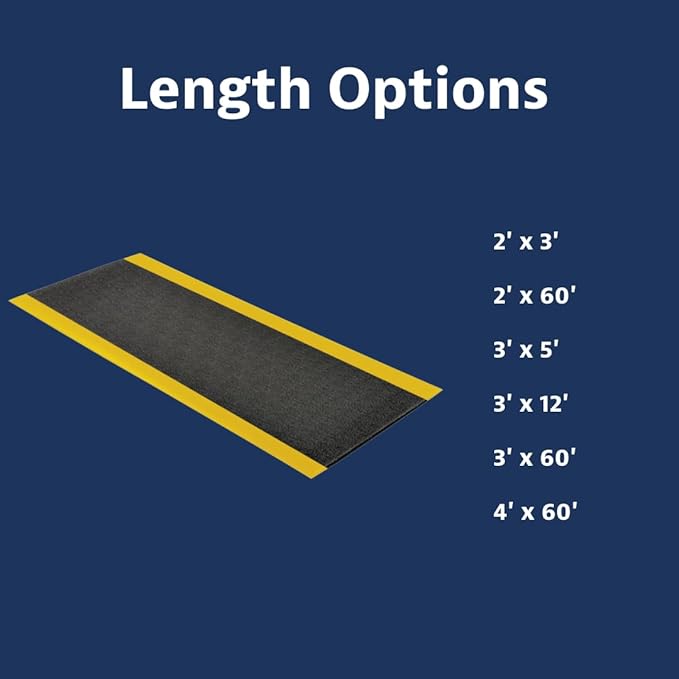 Notrax 411 Sof-Tred™ 4' x 60' x 9/16" Anti Fatigue Mat, Enhanced Slip Resistance with Beveled Edges and Pebbled Surface, Ideal for Industrial and Commercial Workplaces, Black/Yellow, 411R0448BY