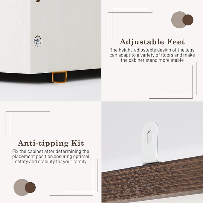 Farmhouse 4 Doors Armoire Wardrobe Closet w/Folding Sliding Barn Door and Lights, LED Armoire Closet w/Drawers for Bedroom, Freestanding Wooden Wardrobe Storage Closets w/Hanging Rod,Antique White