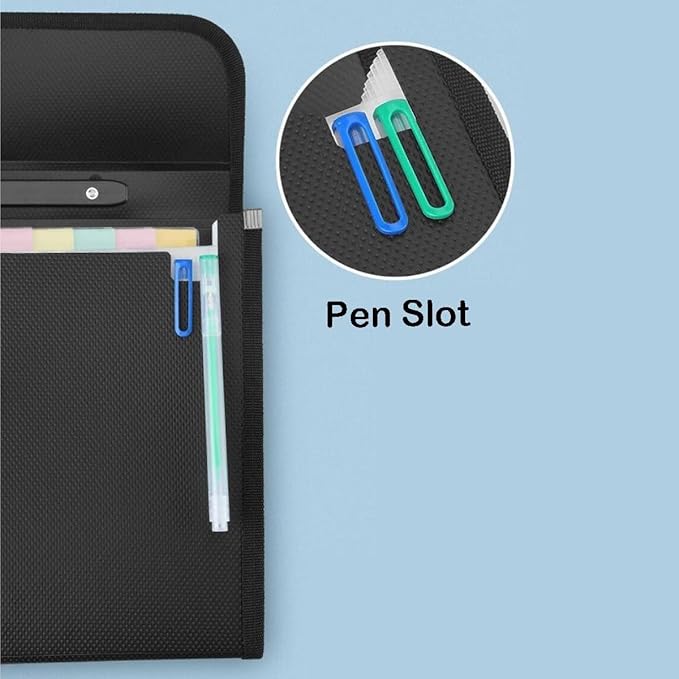 2 Pack 12 Pockets Accordion File Organizer with Handle, TRANBO Letter Size/A4 Expanding File Folder, Portable Paper Organizer, Expandable Plastic Document Organizer for Travel School Office