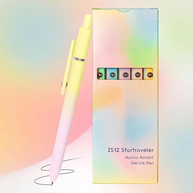 Gel Pens, 5 Pcs Medium Point Smooth Writing Pens Cute Pens for Women, High-End Series 0.7mm Black Ink Pens for Journaling Note Taking, School Office Supplies (5 Pcs Gradient Morandi)