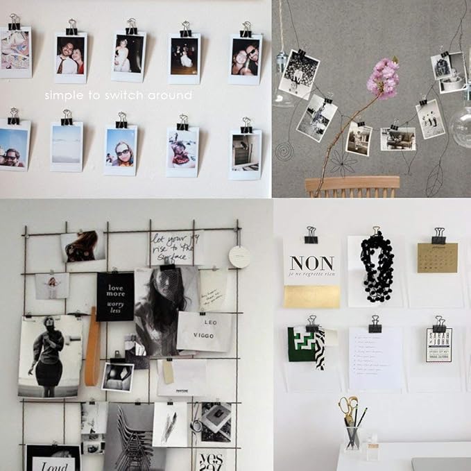 Ufmarine Small Binder Clips 1 Inch Length for Office (64 Pcs)