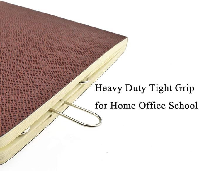 HAHIYO Paperclips Nonskid New Upgrade No Paper Scratch Large 3” Length Paper Clips with Curve Non Skid Heavy Duty Tight Grip Thick Rust Proof Reusable Metal Bright Silver for Home Office 30 Pack