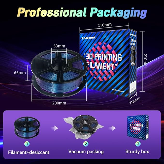 FLASHFORGE Chameleon Rapid PLA Filament 1.75mm Nebula Purple, PLA Color Shift High Flow Speedy 3D Printer Filament, Max 500mm/s Fast Printing, Display Shimmering Effects from Various Angles and Light