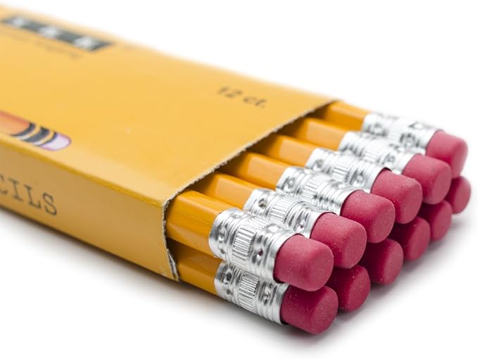 SKKSTATIONERY 576 Pack Pre-sharpened pencils, Bulk Yellow Sharpened Pencils with eraser top, # 2 HB pencil for classroom office Back to school Supplies, Writing, Drawing and Sketching 144Pcs*4Box.