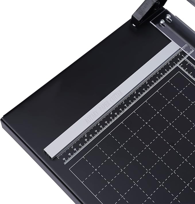 24 Inch Commercial Manual Precision Rotary Paper Trimmer Cutter,Heavy Duty,Smart Cut for Photo Paper, Film, Art Paper Jam, Office Paper, Thin Plastic Soft Board, PVC,Cutting Table 80x31.5cm