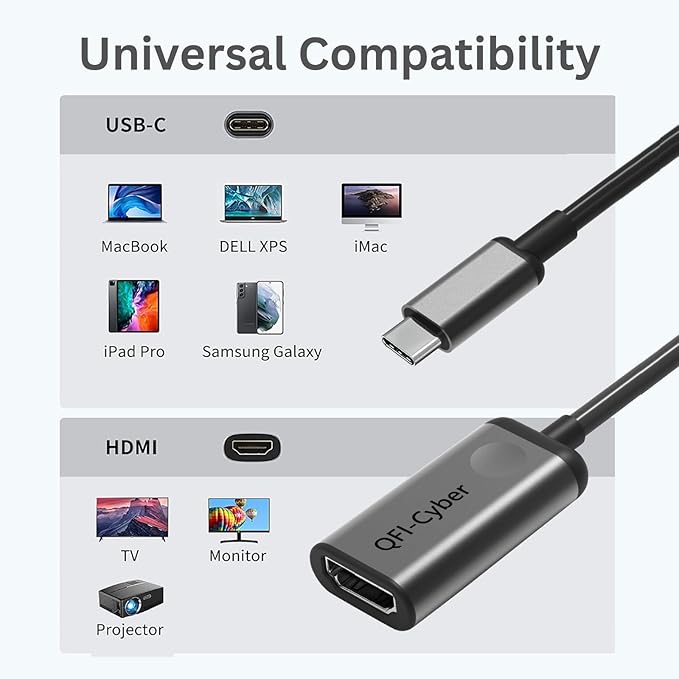 6-in-1 USB-C Hub Bundle with Portable USB-C to HDMI Adapter (4K)