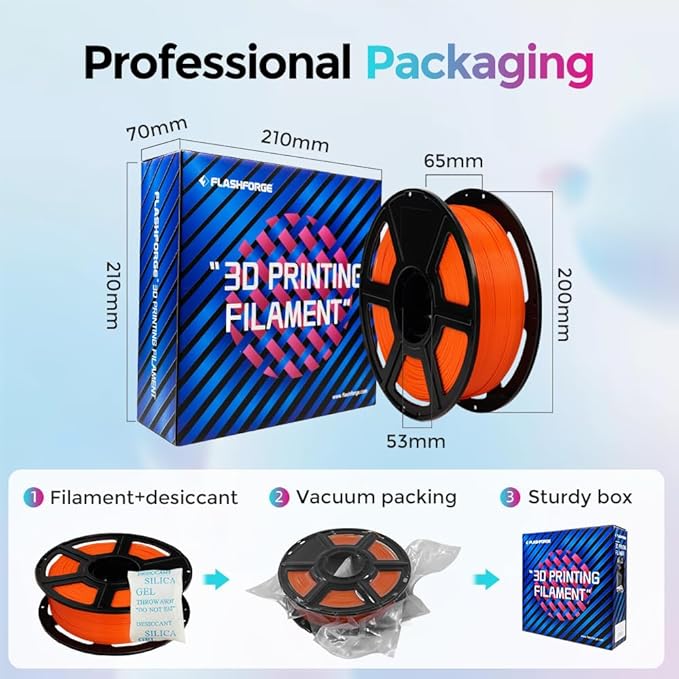 FLASHFORGE Rapid PLA Filament 1.75mm, High Flow Speedy 3D Printer Filament, Experience Exceptional Performance with 500mm/s High-Speed Printing, Neatly Wound & Top-Notch Filament (Orange)