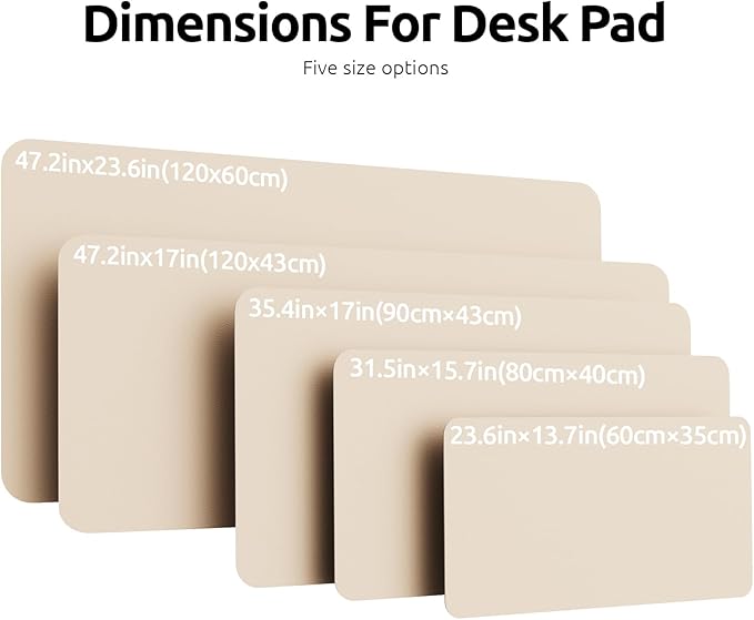 YSAGi Leather Desk Pad Protector, Office Desk Mat, Large Mouse Pad, Non-Slip PU Leather Desk Blotter, Laptop Desk Pad, Waterproof Desk Writing Pad for Office and Home (Eggshell, 47" x 17")