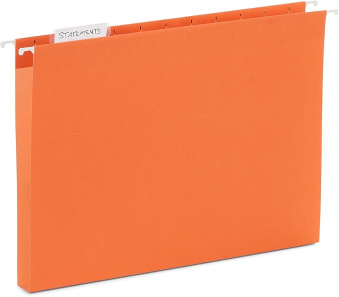 25 Blue Summit Supplies Hanging File Folders 1 inch Expansion, Assorted Colors Hanging File Folders Extra Capacity 1 inch, 11PT Paper, 1 inch Expandable File Folders, 25 Pack