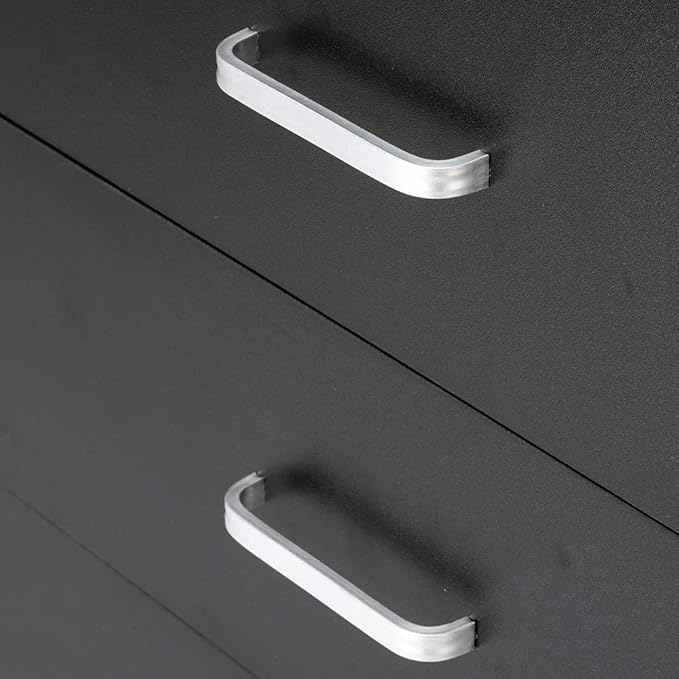 Karl home 3 Drawer Dresser, Modern Storage Chest of Drawers, Wood Bedside Table Night Table for Bedroom,Living Room (Black)