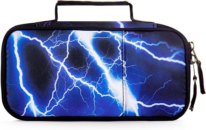Choco Mocha Lightning Pencil Case for Boys, Soft Pencil Case Kids Pencils Pouch for Kindergarten Boys, Blue