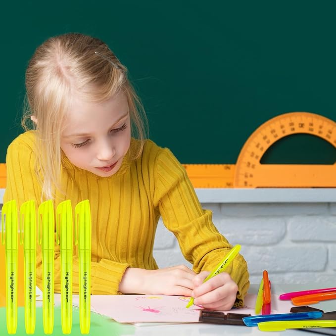 360 Pieces Highlighter Bulk Assorted Colors Highlighter Markers Chisel Tip Highlighter Pens for School Classroom Office (360)