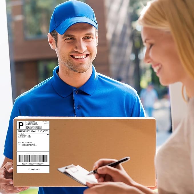 4x6 Thermal Labels, Shipping Address Label (Pack of 500 4x6 Roll Labels) - Compatible with JADENS, ASprink, Phomemo, Rollo, Zebra, Omezizy and Other Shipping Label Printers