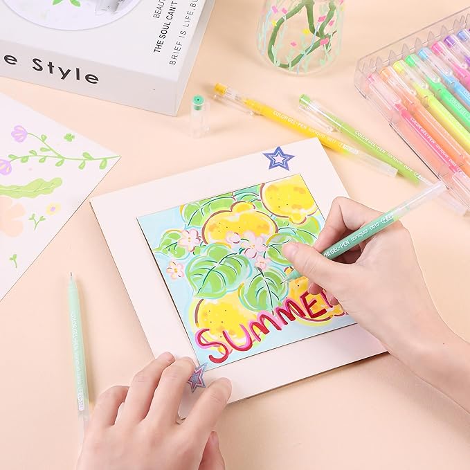 Gel Pens for Adult Coloring Books, 99 Colors Set Gel Colored Pens Marker, Perfect Gel Pens for Adult Drawing Doodling Journaling, Art Supplies and DIY Crafts