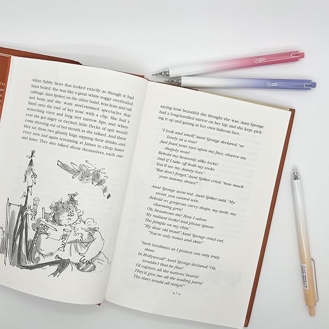 HeTaoCat Retractable Gel Pens, 0.5mm Fine Point, Quick Drying, Writing Drawing, Black ink gel pens, Box of 6 Pens (Black)