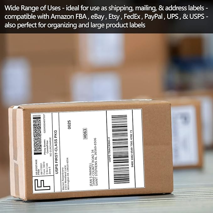 10000 Half Sheet Laser/Ink Jet Shipping Label 5-1/2" X 8-1/2" Blank White Labels(10000 Labels)