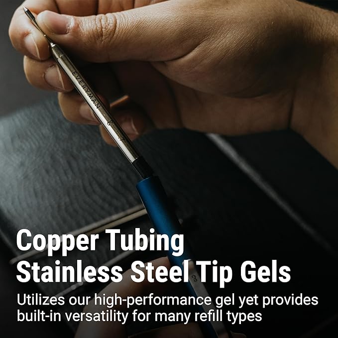 Everyman Grafton Full Click Refillable 0.7mm Ball Point Pen, Rose gold | Sleek Anodized Aluminum EDC Pen with Deep Grooved Grip | Smooth Writing Pocket Pen for Office, Travel, Gifting & Daily Use