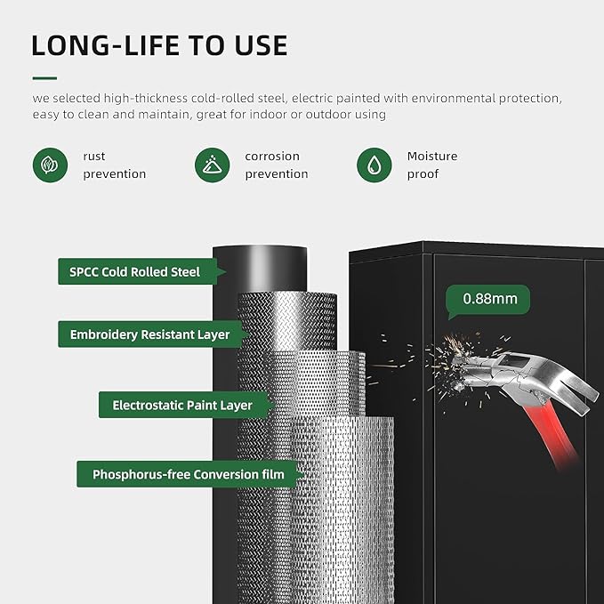 Greenvelly Storage Cabinet with Pegboard,72" Black Garage Steel Locking Cabinet with Doors and 4 Adjustable Shelves,Metal Garage Cabinet for Home Office,Pantry,School(36" Wx18 D)