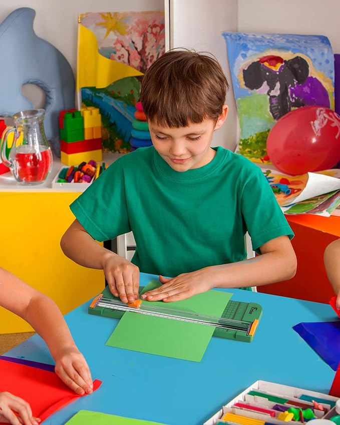 Firbon Green A4 Paper Cutter 12 Inch Titanium Straight Paper Trimmer with Side Ruler for Scrapbooking Craft, Paper, Coupon, Label, Cardstock