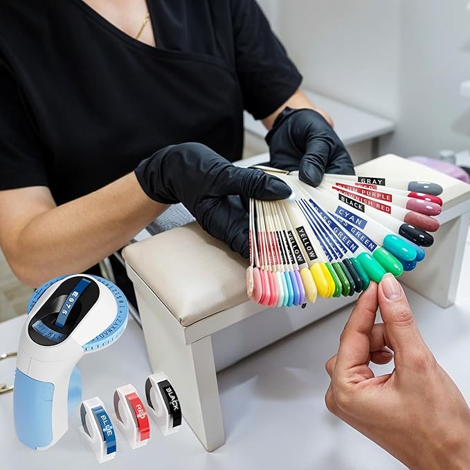 Embossing Label Maker ,Vintage Embossed Label Maker Machine with Tapes,Manual Retro Labeler ,Old School Embosser with 3 Rolls 9mm 3D Embossing Tapes for Home Marking Office Kids DIY Crafting - Blue