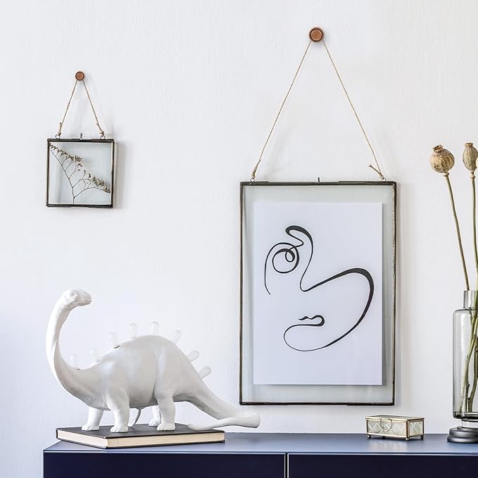 Ferraycle 40 Piece Double Headed Picture Hangers Nails 4 Size Long Thumb Tacks for Wall Hanging Decorative Nails Push Pins Picture Hooks for Drywall Photo Decor, 10/20/ 30/ 50lb(Red Antique)