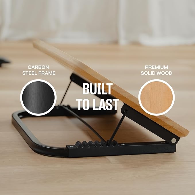 Adjustable Under Desk Foot Stool - Ergonomic Foot Rest with 7 Angles - Walnut