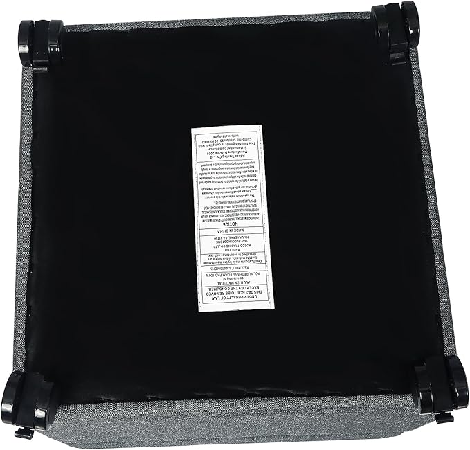 Adeco 17.5" Square Fabric Ottoman with Storage, Upholstered Cotton Linen Foot Rest, Flip Top Footstool, Small Cube Coffee Table Extra Seat for Living Room, Bedroom, Grey with Rolling Legs