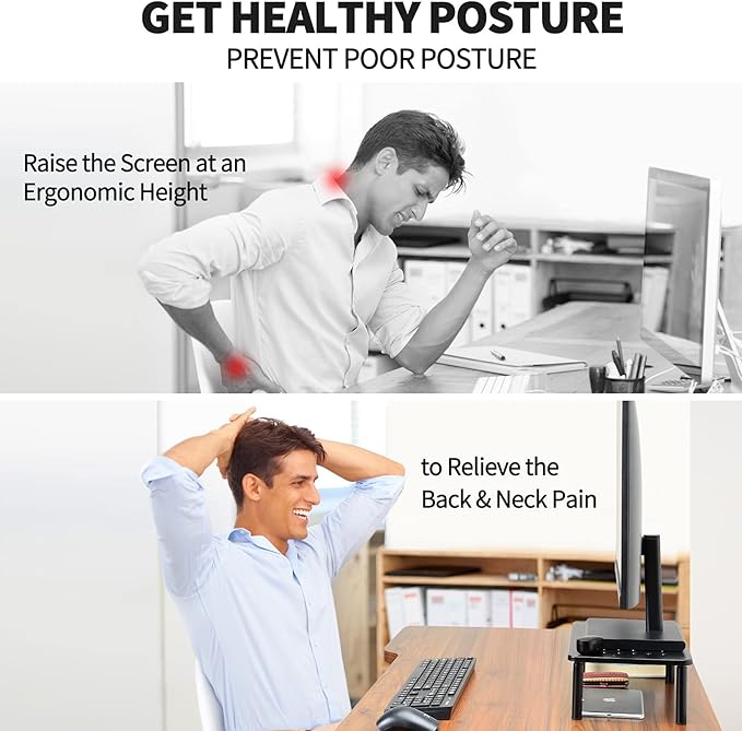 Zimilar 2 Pack Monitor Stand , 3 Height Adjustable Stand with Unique Star Mesh for Computer, Laptop, Printer, Notebook, iMac, Premium Metal Monitor Risers for 2 Monitors