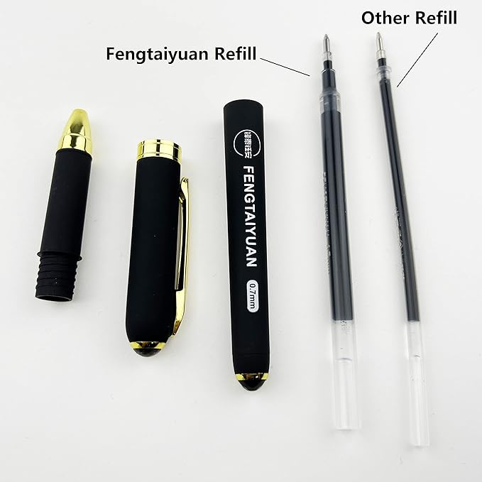 Fengtaiyuan 07P18Pro, Gel Ink Rollerball Pens, Black Ink, FIne Point 0.7mm, Writting Pens, Smooth, 18 Pack (Black-0.7mm)