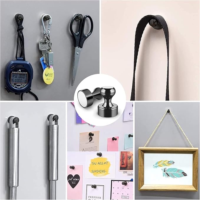 Grtard 16 Pack Magnetic Push Pins, Fridge Magnets for Whiteboard, Whiteboard Magnets Refrigerator Magnets, Small and Strong Push Pin Magnet for Office, School, Locker, and Map Magnet