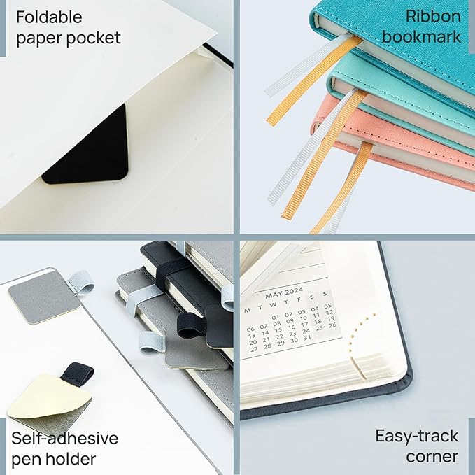 POPRUN 2026 Planner (Large - 8.5'' x 10.5'') - 2026 Weekly Calendar (Jan. 2026 - Dec. 2026) with Hourly Time Slots, Weekly/Monthly Appointment Book for Time Management - Leather Soft Cover - Pink