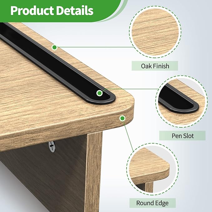 Zimilar Dual Monitor Stand Riser, Monitor Stand with Adjustable Length and Angle, Wood Monitor Stand for Desk, Monitor Riser for 2 Monitors with Storage Space