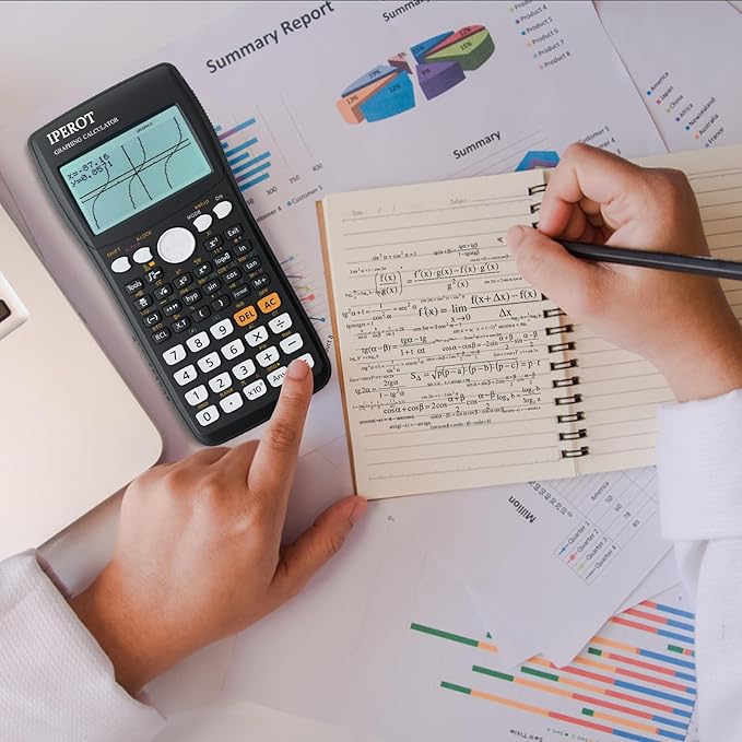 Scientific Calculators with Graphing Calculator, IPEROT Scientific Calculators 10 Modes/ 4 Graphing Functions, Desktop Math Calculator Ideal for School Supplies, Students, College, Teachers(Black)