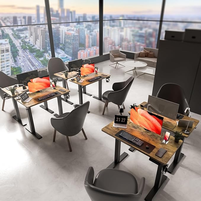 35 * 20 Electric Standing Desk, Adjustable Height Sit Stand Up Desk, Motorized Home Office Computer Gaming Workstation Desk