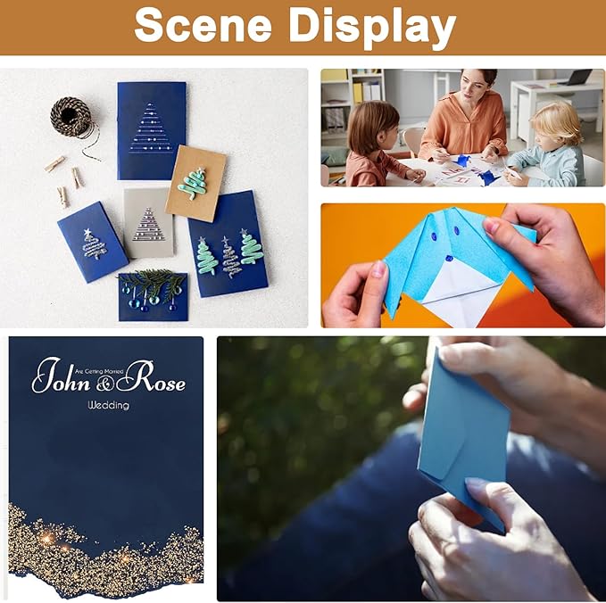 28 Sheets Navy Blue Cardstock 8.5 x 11 Scrapbooking Paper, 92lb Heavyweight Card Stock Printer Paper for DIY Making Cards, Greeting Cards, Wedding Invitations, Birthday, Menus