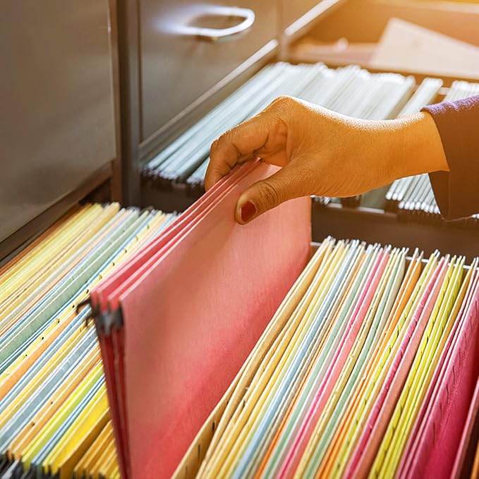 HERKKA Extra Capacity Legal Size Hanging File Folders, 30 Pack Reinforced Legal Size Hanging Folders with Heavy Duty 2 Inch Expansion, Designed for Bulky Files, Medical Charts, Assorted Colors