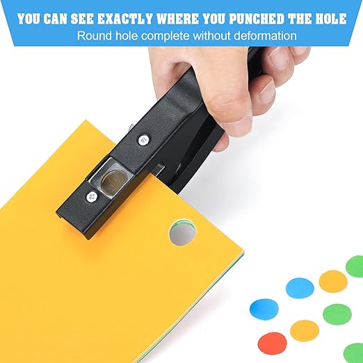 Hole Punch,Heavy Duty Hole Puncher Single,Paper Punch Portable Hand Held Long Hole Punch for Paper Cards Plastic Cardboard (8MM)