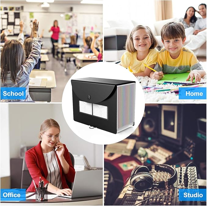 Accordion File Organizer, 12 Pockets Expanding File Folders, Portable Monthly Bill Receipt Documents Organizer with Colorful A-Z Tabs, Letter/A4 Size - Blue