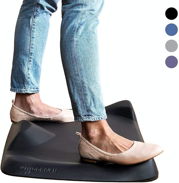 Topo Mini by Ergodriven | The Smaller Not-Flat Standing Desk Anti-Fatigue Mat with Calculated Terrain (Altostratus Grey)