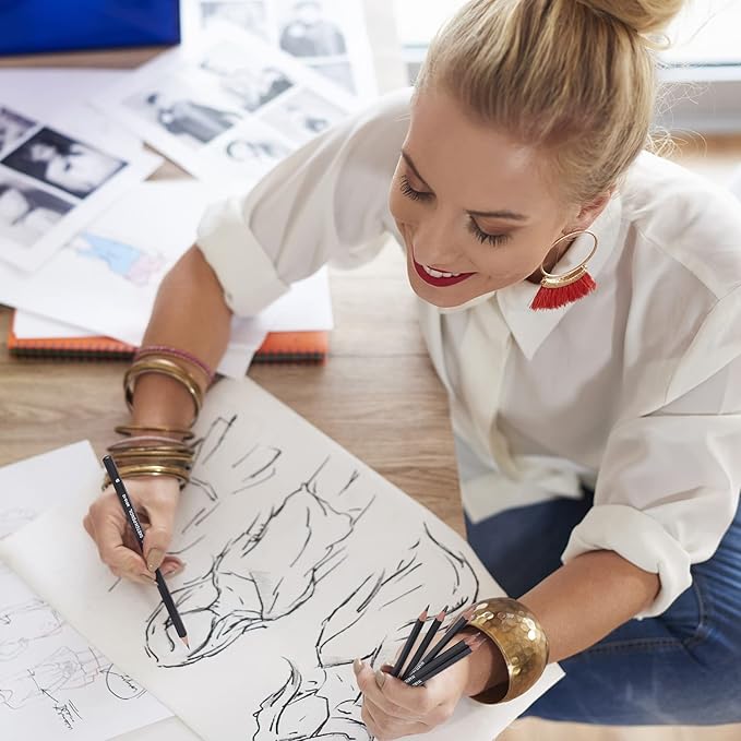 Drawing Sketching Pencils Set, 12 Pack Graphite Pencils(14B - 2H), Ideal for Drawing Art, Sketching, Shading, Artist Pencils for Beginners & Pro Artists