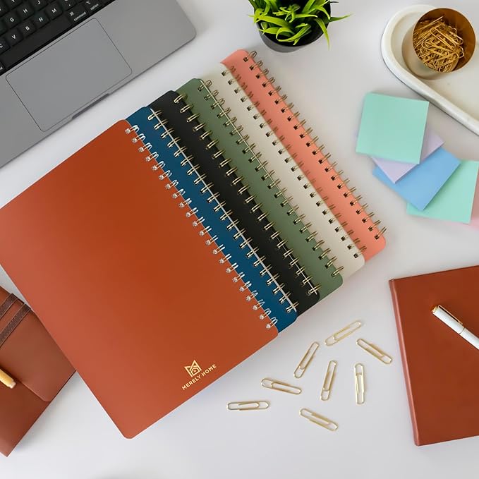 | Durable & Sleek | Undated Daily and Weekly Planner | 8.25" x 11.75" | To Do List Notebook for Work | Simple Design | Multiple Layouts | Planner and Notebook in One (Rust, Daily Planner - Portrait)