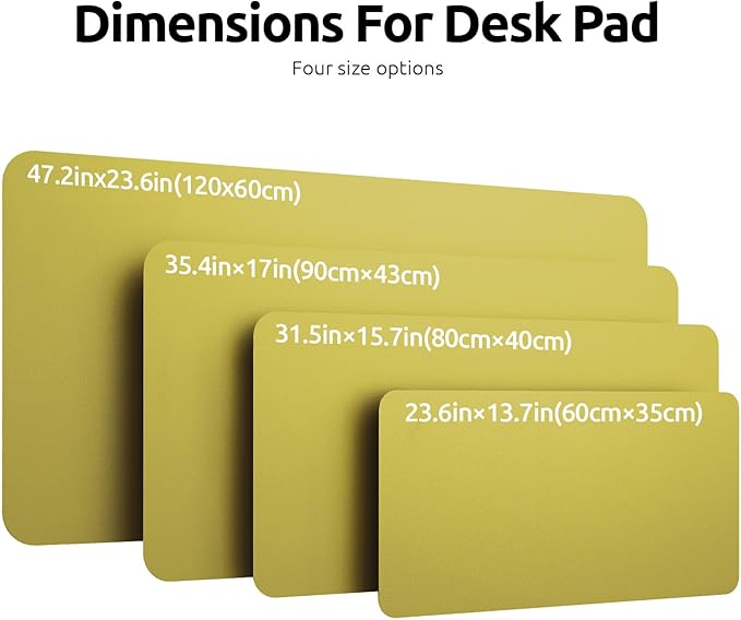 YSAGi Leather Desk Protector, Office Mat, Large Mouse Mat, Non-Slip PU Leather Blotter, Laptop Desk, Waterproof Writing Pad for Office and Home (Olive Green, 47.2" x 23.6")