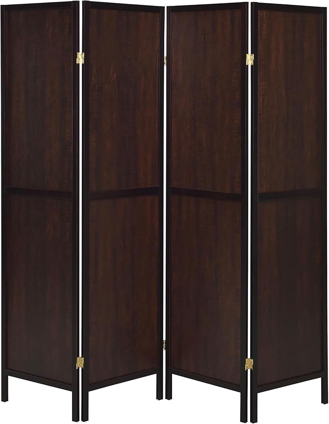 NicBex Room Divider 4 Panel Room Dividers with Sleek Legs Partition Room Dividers and Folding Privacy Screens Wall Divider for Home, Office, Room Separation,69.5"W x 0.75"D x 70.25"H, Rustic Tobacco
